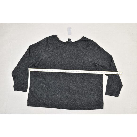 NEW Lane Bryant Plus Size 26/28 Gray Glitter Striped Blouse Long Sleeve Top - Picture 4 of 8